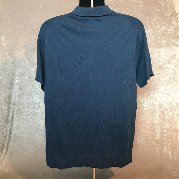 MICHEAL KORS 3 BUTTON OCEAN BLUE POLO - Picture 3 of 8